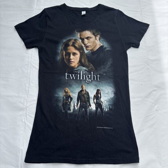 Twilight Edward Bella Black Tulex Girly Tee T Shirt Movie Promo Juniors Size XL - Picture 1 of 5